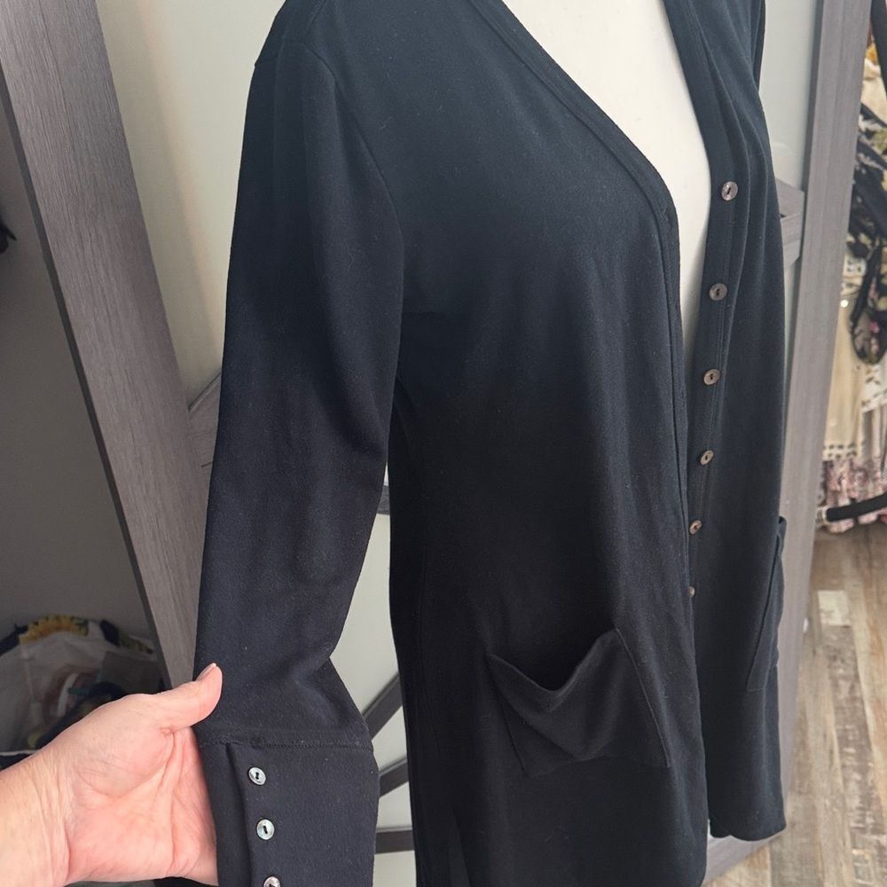 Black Button-Up Cardigan - Picture 4 of 7